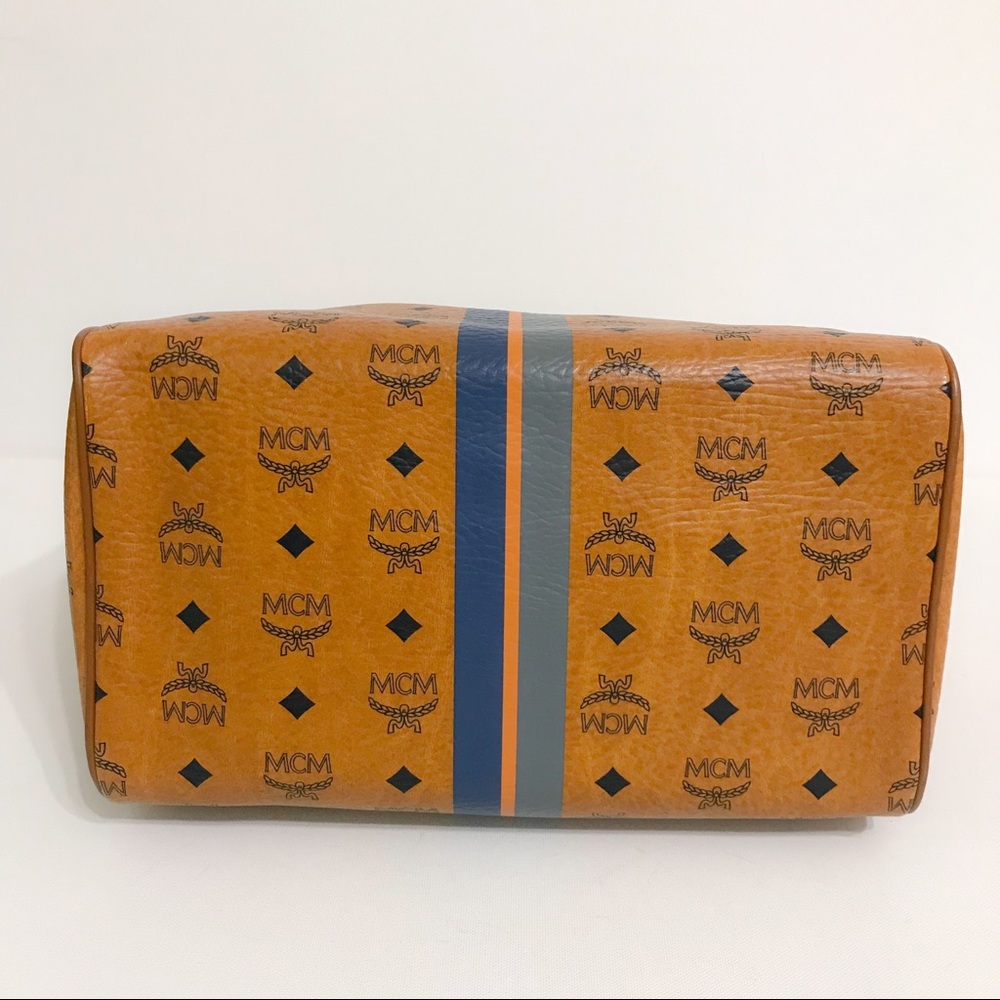 MCM Brown and Blue Satchel - Picture 3 of 8